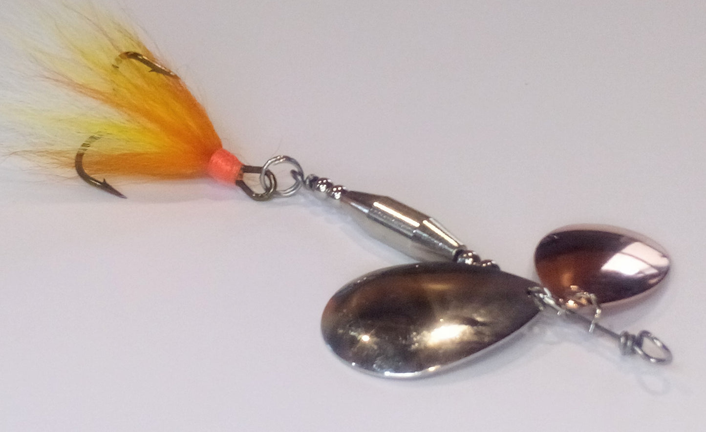 Double Nickle Blades Yellow Orange Bucktail